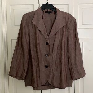 EUC linen Lafayette 148 NY brown blazer